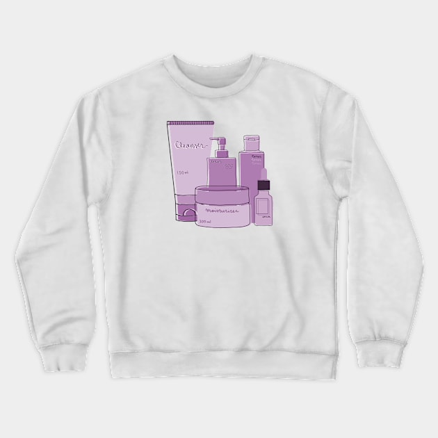 Skincare Essentials (Purple Theme) Crewneck Sweatshirt by aaalou